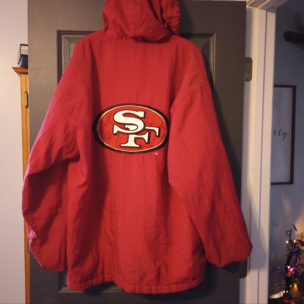 Authentic Starter jacket pro line NFL San Francisco 49ers Y2K 90s coat Red Gold